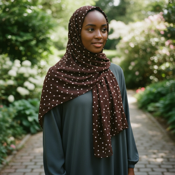 Maryam's Essential Premium Polka Dot Bubble Chiffon Hijab