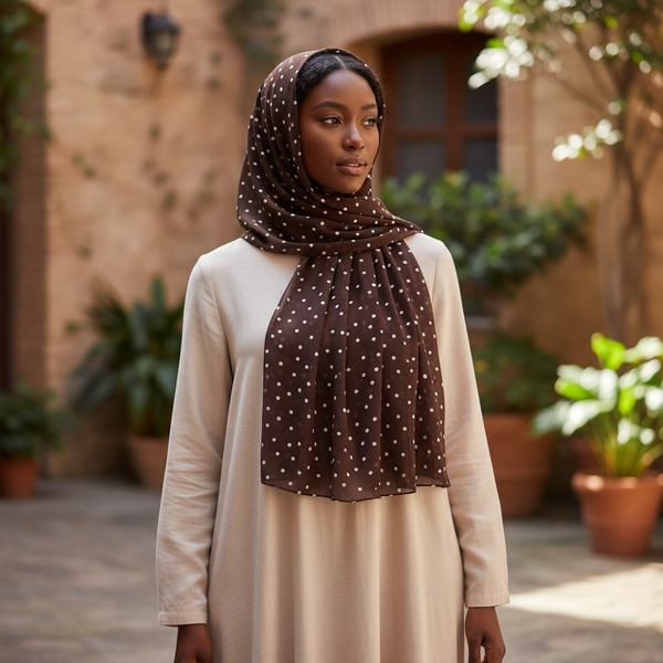 Maryam's Essential Premium Polka Dot Bubble Chiffon Hijab