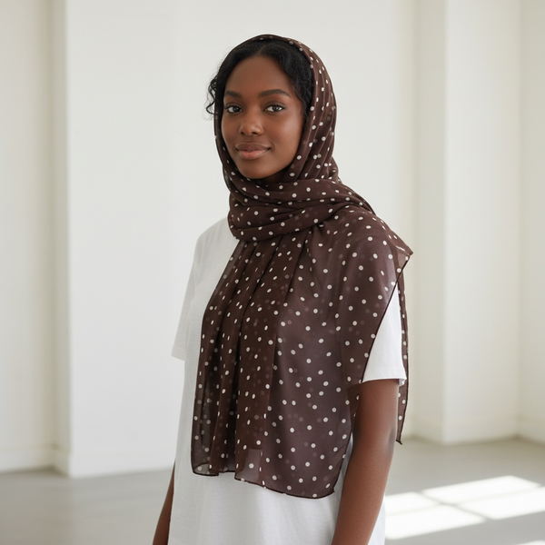 Maryam's Essential Premium Polka Dot Bubble Chiffon Hijab