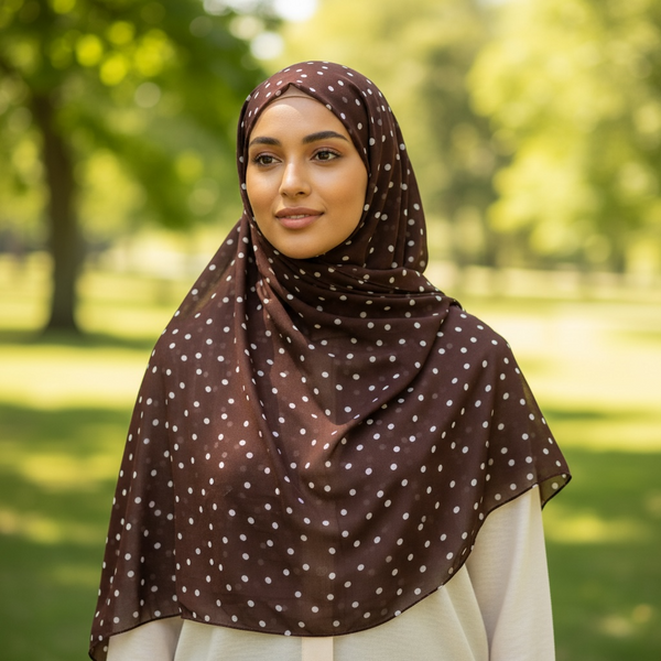 Maryam's Essential Premium Polka Dot Bubble Chiffon Hijab