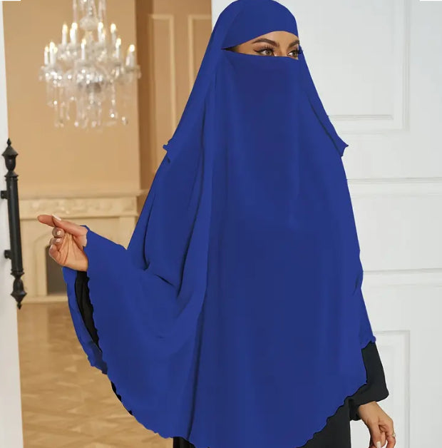 Maryam’s Essential Luxury Plain Layered Khimar Hijab