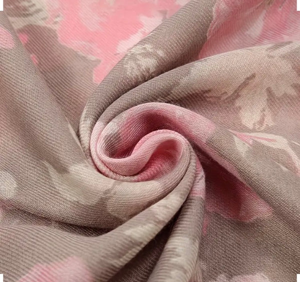Maryam's Essential Floral Printed Cotton Tassel Hijab