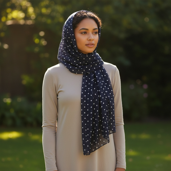 Maryam's Essential Premium Polka Dot Chiffon Hijab