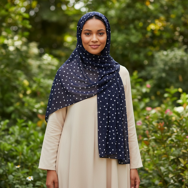 Maryam's Essential Premium Polka Dot Chiffon Hijab