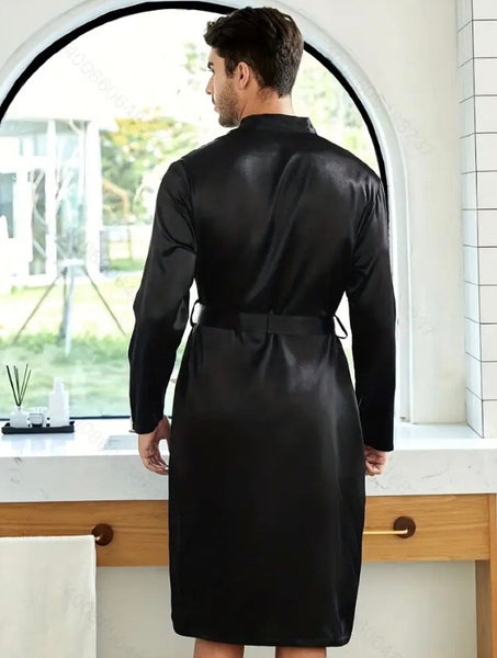 Maryam’s Essential Men Luxury V-Neck Long Sleeve Bathrobe