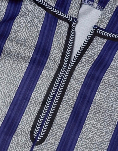 Maryam’s Essential Men Ethnic Loose Hooded Striped Robe Kaftan