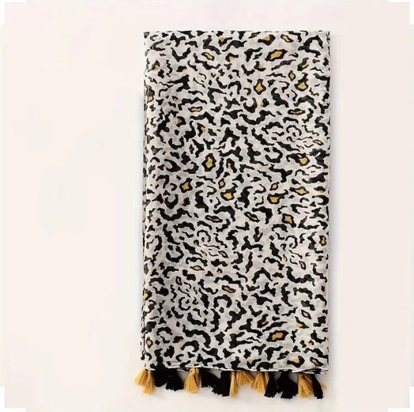 Maryam's Essential Printed Cotton Viscose Tassels Hijab