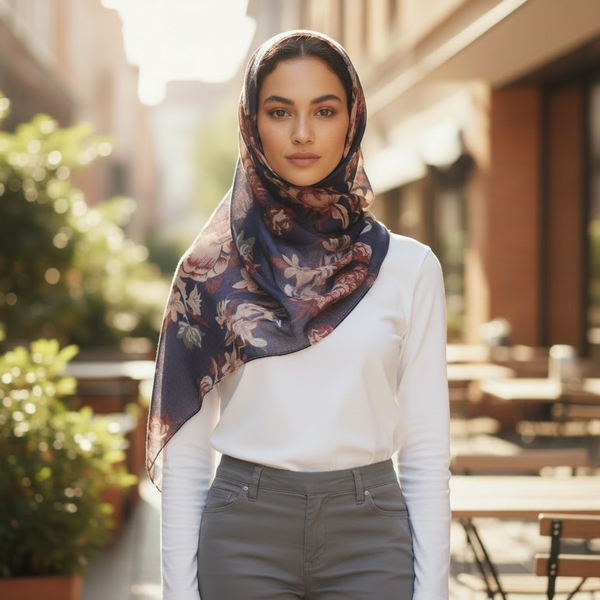 Maryam's Essential Premium Floral Print Viscose Soft Hijab/Shawl