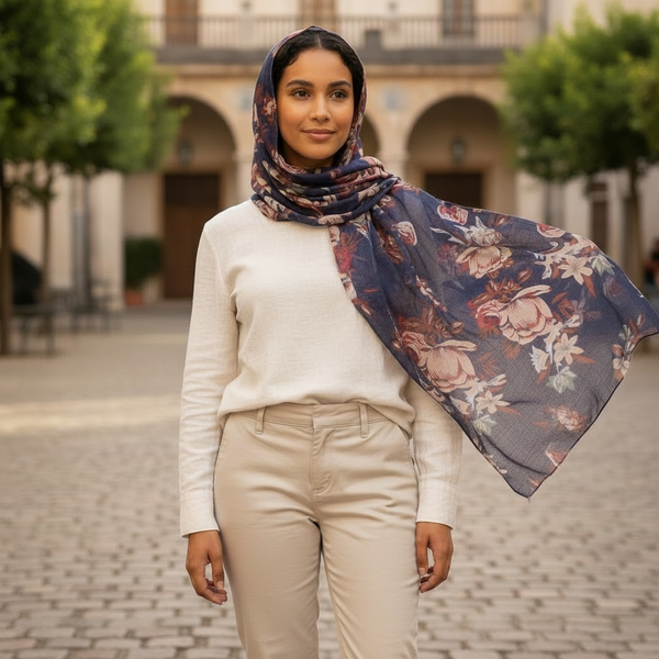 Maryam's Essential Premium Floral Print Viscose Soft Hijab/Shawl