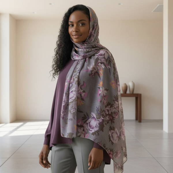 Maryam's Essential Premium Floral Print Viscose Soft Hijab/Shawl