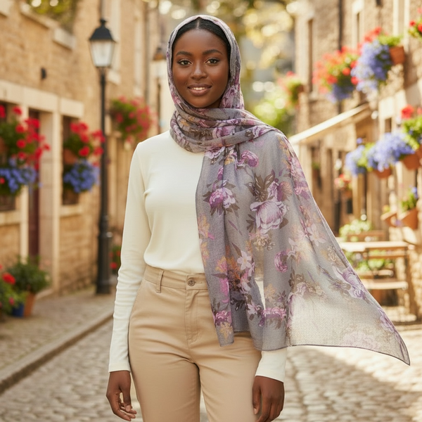 Maryam's Essential Premium Floral Print Viscose Soft Hijab/Shawl