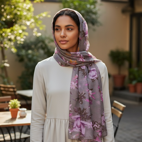 Maryam's Essential Premium Floral Print Viscose Soft Hijab/Shawl