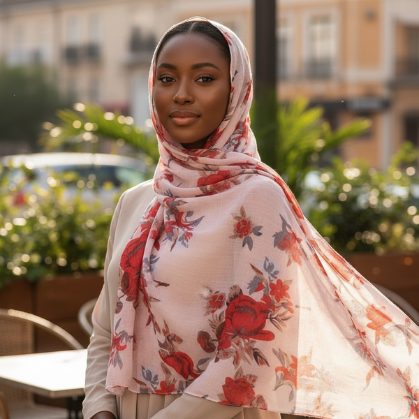 Maryam's Essential Luxury Floral Print Viscose Soft Hijab/Shawl