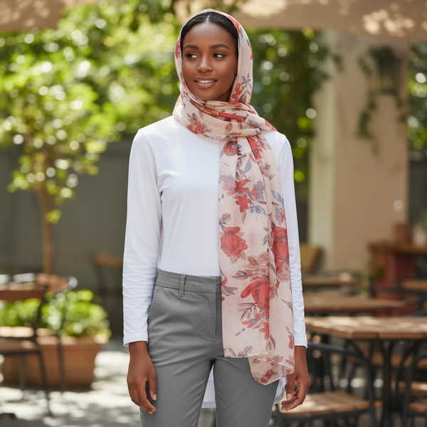 Maryam's Essential Luxury Floral Print Viscose Soft Hijab/Shawl