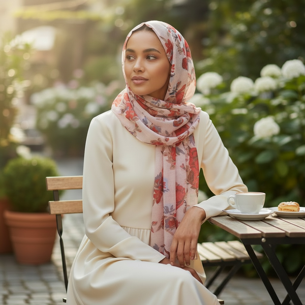 Maryam's Essential Luxury Floral Print Viscose Soft Hijab/Shawl