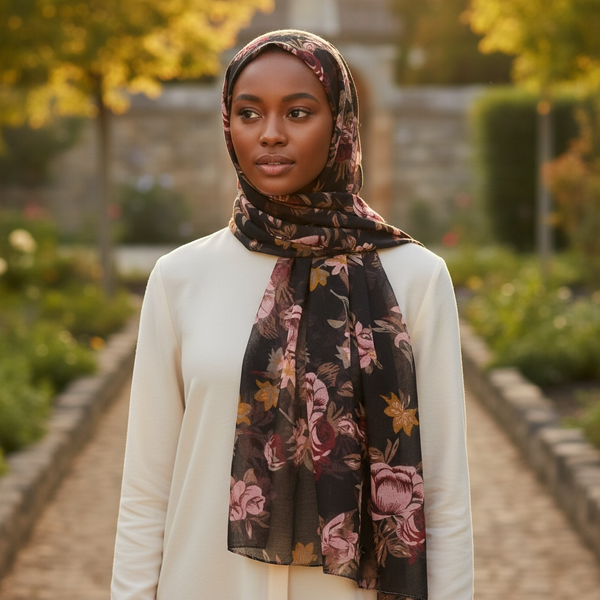 Maryam's Essential Premium Floral Print Viscose Soft Hijab/Shawl