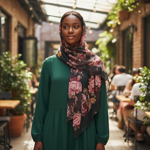 Maryam's Essential Premium Floral Print Viscose Soft Hijab/Shawl