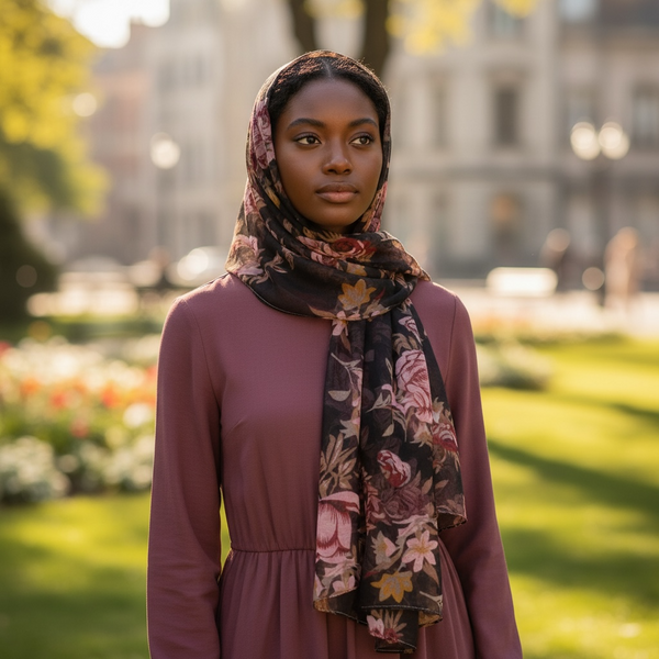 Maryam's Essential Premium Floral Print Viscose Soft Hijab/Shawl