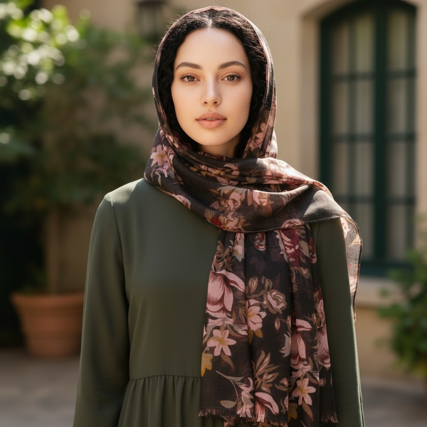 Maryam's Essential Premium Floral Print Viscose Soft Hijab/Shawl