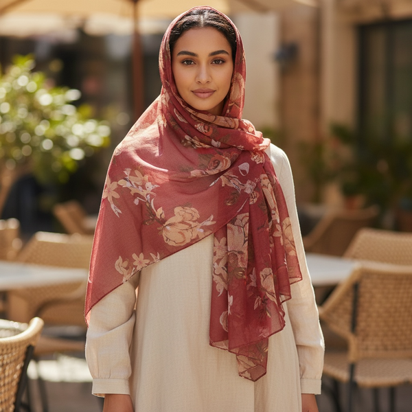 Maryam's Essential Premium Floral Print Viscose Soft Hijab/Shawl