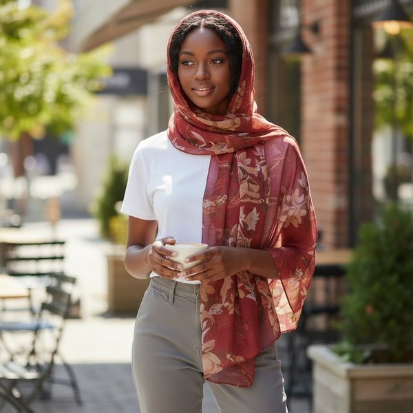 Maryam's Essential Premium Floral Print Viscose Soft Hijab/Shawl