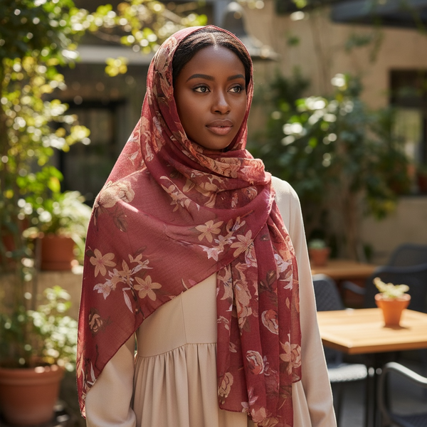 Maryam's Essential Premium Floral Print Viscose Soft Hijab/Shawl