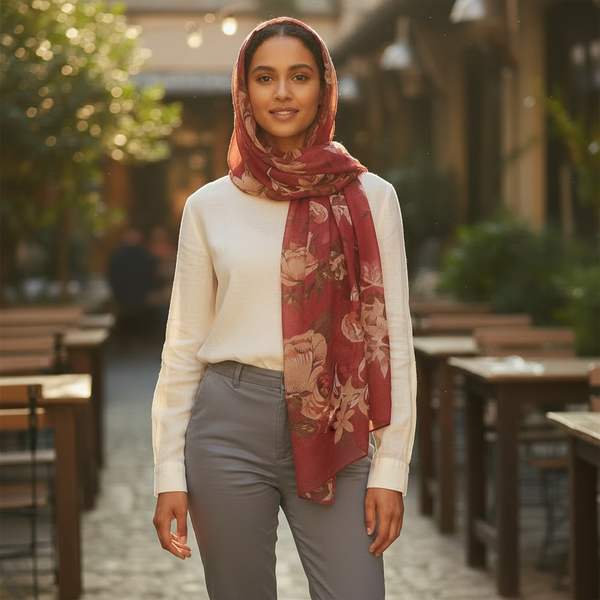 Maryam's Essential Premium Floral Print Viscose Soft Hijab/Shawl