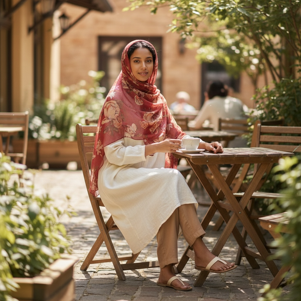 Maryam's Essential Premium Floral Print Viscose Soft Hijab/Shawl