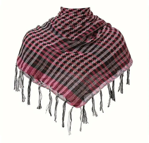 Maryam’s Essential Unisex Plaid Military Arab Tactical Army Shemagh Keffiyeh Scarf/Wrap