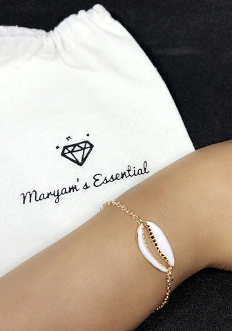 Maryam's Essential Luxury Authentic Cowrie Shell Chain Charm Bracelet