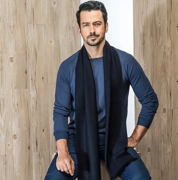 Maryam’s Essential Luxury Men Warm Thickened Chiffon Wool Scarf