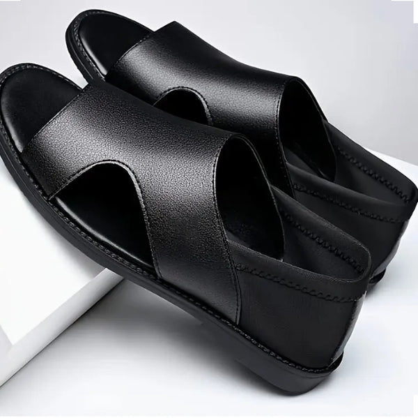 Maryam’s Essential Men PU Breathable Anti-Slip Open-Toe Sandals with Soft Rubber Sole