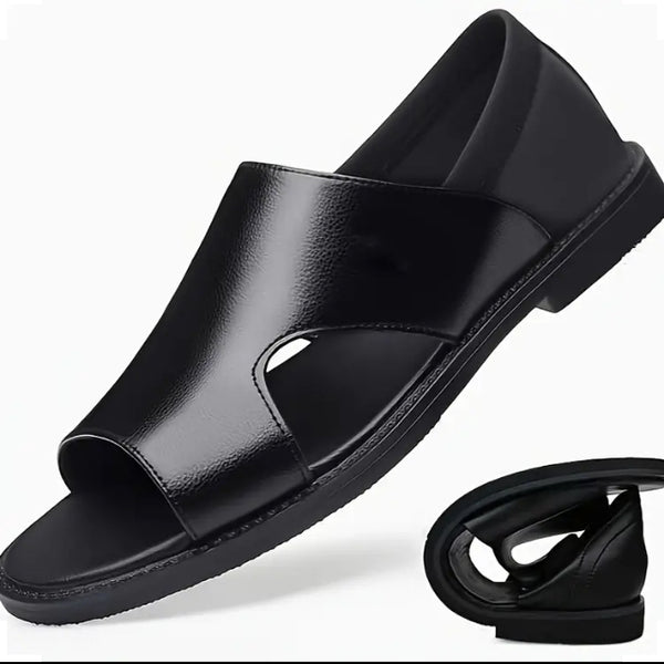 Maryam’s Essential Men PU Breathable Anti-Slip Open-Toe Sandals with Soft Rubber Sole