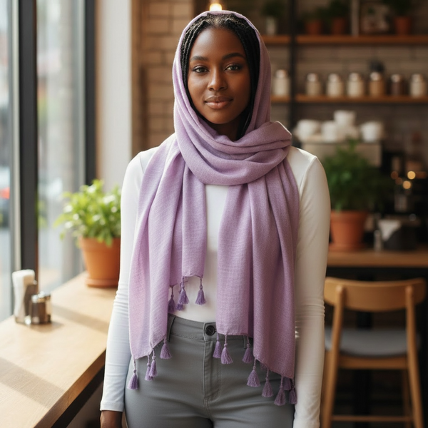 Maryam's Essential Premium Plain Viscose Tassels Hijabs