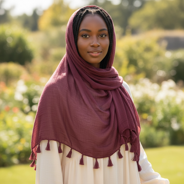 Maryam's Essential Premium Plain Viscose Tassels Hijabs