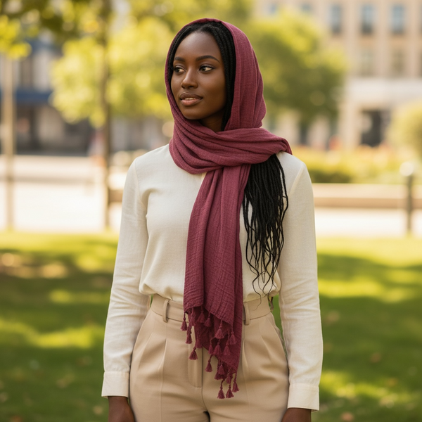 Maryam's Essential Premium Plain Viscose Tassels Hijabs