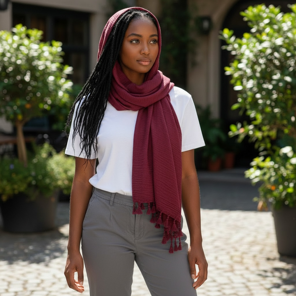 Maryam's Essential Premium Plain Viscose Tassels Hijabs