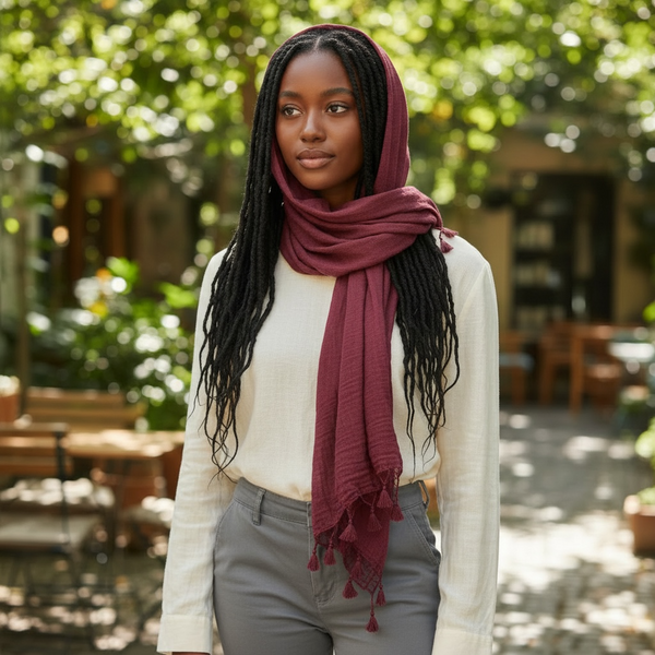 Maryam's Essential Premium Plain Viscose Tassels Hijabs