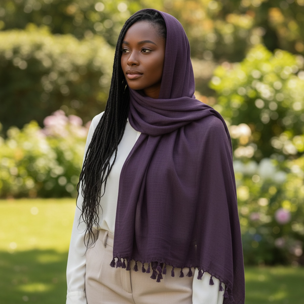 Maryam's Essential Premium Plain Viscose Tassels Hijabs