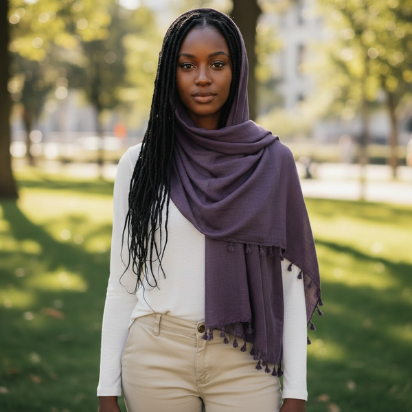 Maryam's Essential Premium Plain Viscose Tassels Hijabs