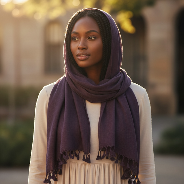 Maryam's Essential Premium Plain Viscose Tassels Hijabs