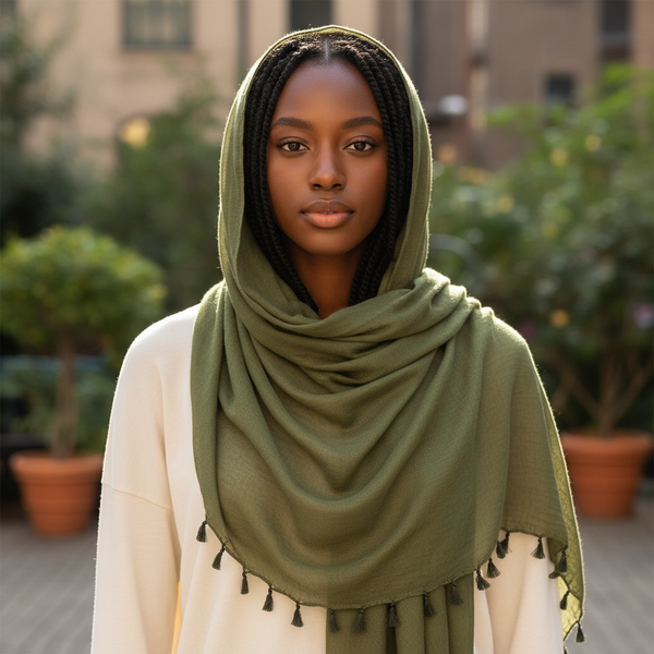 Maryam's Essential Premium Plain Viscose Tassels Hijabs