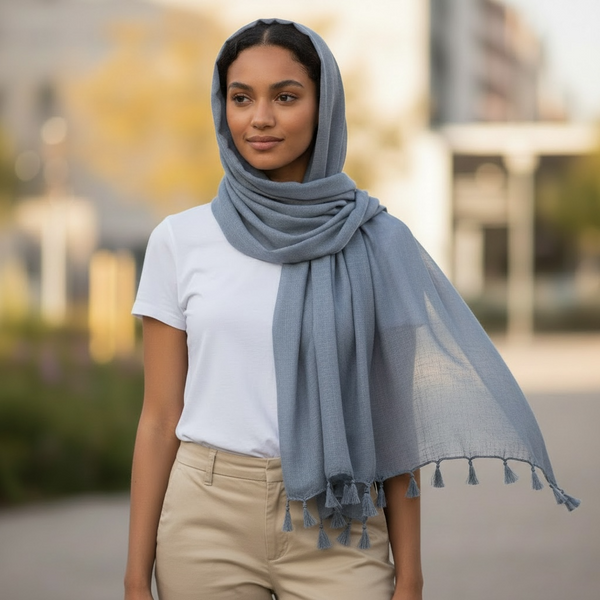 Maryam's Essential Premium Plain Viscose Tassels Hijabs