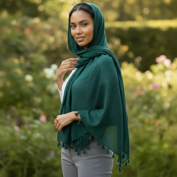 Maryam's Essential Premium Plain Viscose Tassels Hijabs