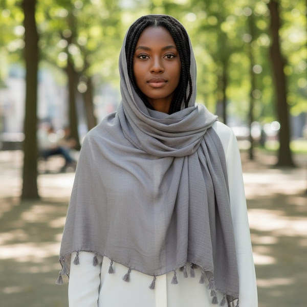 Maryam's Essential Premium Plain Viscose Tassels Hijabs