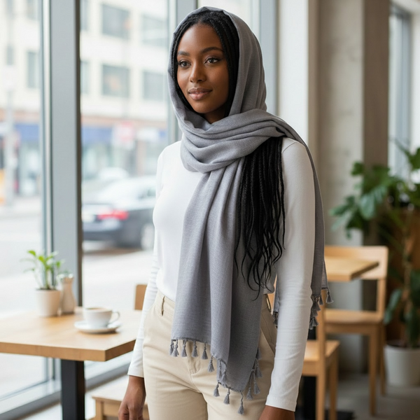 Maryam's Essential Premium Plain Viscose Tassels Hijabs