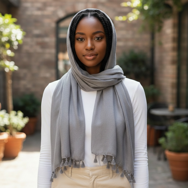 Maryam's Essential Premium Plain Viscose Tassels Hijabs
