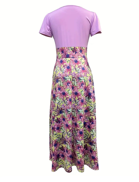 Maryam’s Essential Vintage  Print Crew Neck Long Sleeves Dresses