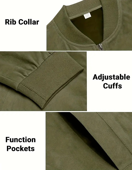 Maryam’s Essential Men Cotton Blend Velvet Suede Bomper Coat