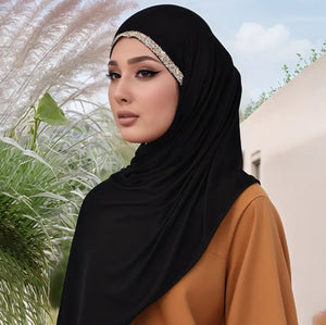 Maryam's Essential Diamanté Embellished Trimmed Hijab